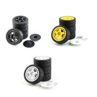 4PCS 12mm Hex 65mm Rubber Tire Wheel Tyres for XV-01 TT-01 TT-02 LC Racing PTG-2 WR8 1/10 RC Car