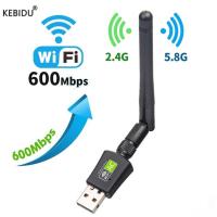 600Mbps USB wifi Adapter AC600 Dual Band 2.4GHz 5GHz WiFi with Antenna PC Mini Computer Network Card Receiver 802.11b/n/g/ac  USB Network Adapters