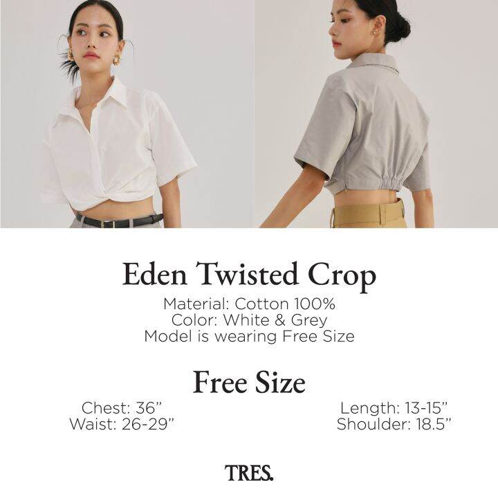 tres-เสื้อครอปผูกด้านหน้า-eden-twisted-crop-tres-made