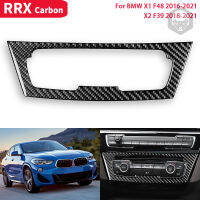 RRX Car Air Conditioning Control Panel Frame Trim Cover Carbon Fiber Sticker for BMW X1 F48 X2 F39 2016 2017 2018 2019 2020 2021