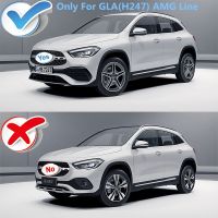 แผ่นหลังสีดำมันวาวสปอยเลอร์กันชนสปลิตเตอร์คานาร์ดสำหรับ Mercedes Benz H247 GLA200 GLA220 GLA250 GLA35 GLA45S AMG Line 2020 +