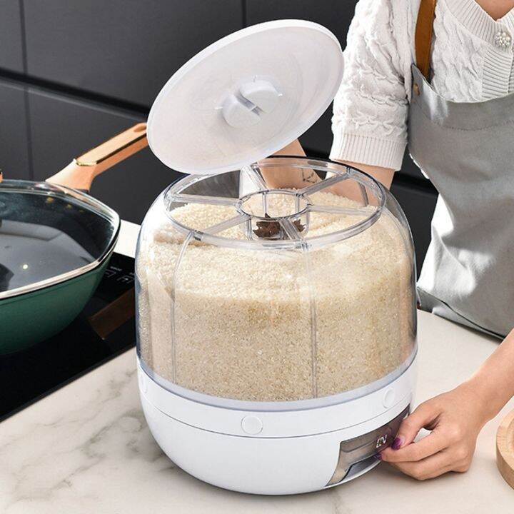 rice-dispenser-6-grid-12lbs-rotating-rice-dispenser-rice-amp-grain-storage-container-one-click-rice-output-for-grains