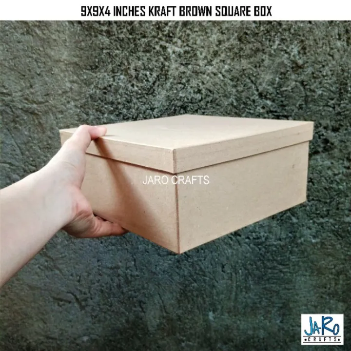 9x9x4 inches - Kraft Square Hard Box / Gift Box | Lazada PH