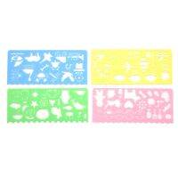 4 Pcs Plastic Templates Drawing Ruler for Students Children