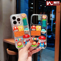 เคส3D ลายซูเปอร์มาริโอสำหรับ iPhone 14 Pro Max 14 Plus 13 Pro Max 11 12Pro Max กันแดดป้องกันปลอกการ์ตูนตลกสำหรับเด็กผู้หญิงผู้หญิง