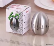 Đồng Hồ Hẹn Giờ Cơ Học Nhà Bếp Hình Quả Trứng Vỏ Inox thumbnail