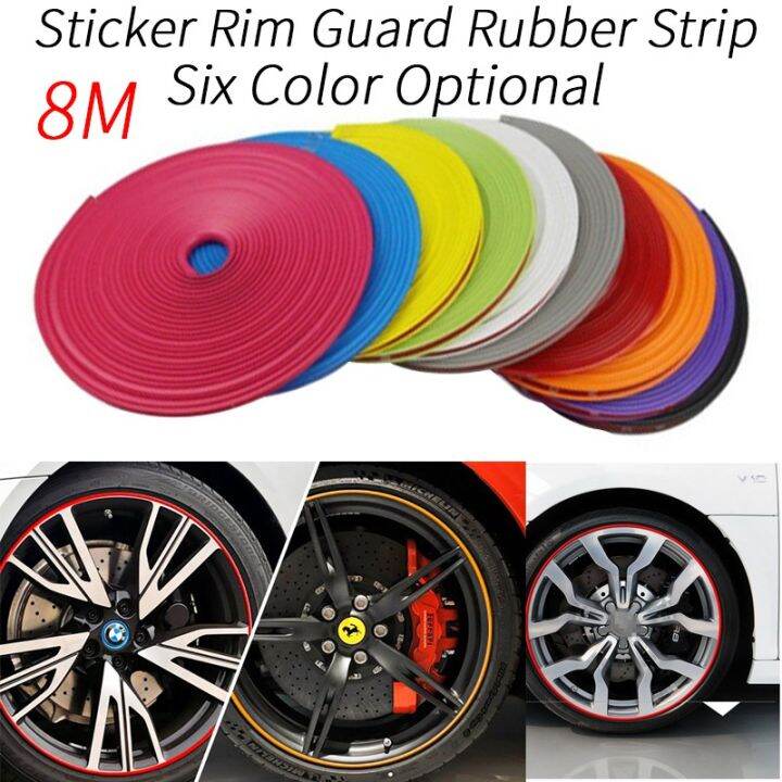 8M PVC Car Wheel Protector Sticker Rim Guard Rubber Strip Anti Scraping