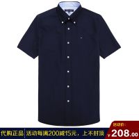 authentic TOMMY HILFIGER loose button collar casual half-sleeved mens short-sleeved