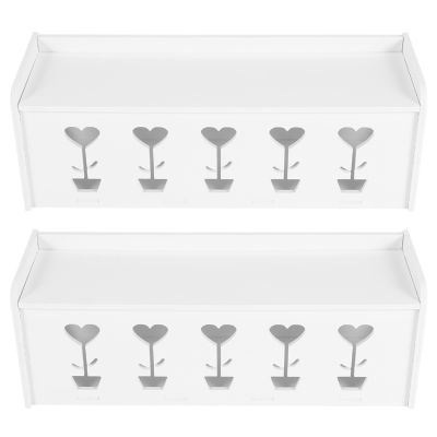 2X Rectangular Cable Storage Box Wire Management Socket Power Strip Cord Storage Boxes Power Line Storage Organizer Box