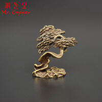 Antique Bronze รูปปั้นต้นไม้ Miniature Figurine โต๊ะเครื่องประดับอุปกรณ์ตกแต่งบ้านหัตถกรรมทองแดง Pine Greeting เกสต์-gnxfnxfhnxfnxff