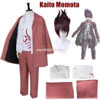 อะนิเมะ D Anganronpa Kaito Momota เครื่องแต่งกายคอสเพลย์อิฐสีแดงท็อปส์กางเกงชุดเทศกาลฮาโลวีน ComiCon เครื่องแบบสำหรับผู้ชายอุดตัน