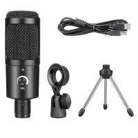 U8 192KHz/24Bit USB Condenser Dynamic Microphone Mic with Mini Tripod Stand for PC Laptop Games Recording Broadcast Live