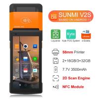 SUNMI เครื่องพิมพ์ฉลากรับความร้อน V2S เทอร์มินัล4G พีดีเอแอนดรอยด์เครื่อง POS แบบมือถือ V2S พลัส58-80มม. พร้อมเครื่องพิมพ์สแกนเนอร์2D NFC