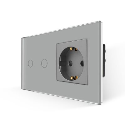 hot！【DT】 Bingoelec Socket with Sockets and Switches Glass Panel Improvement Wall Sensor