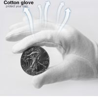 PCCB Cotton Collection Gloves Protect silver or gold coin bullion and jewelry White color