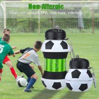 【CW】 550ml Folding Football Bottle Leakproof Plastic Eco-friendly Kettle for Children/AdultsTravel Hiking Drink