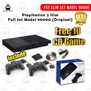 PlayStation 2 Slim Black Or Silver PS2 + FULL SET UP + 10 Free Games !
