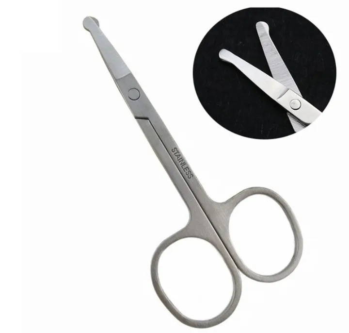 Nose Hair Scissors Cut Trimmers Small Eyebrow Manicure Round Head | Lazada
