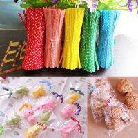 HOT 100Pcs Small snacks biscuits bandage Metallic Dot Ties Wire Fasten Pack Supplies