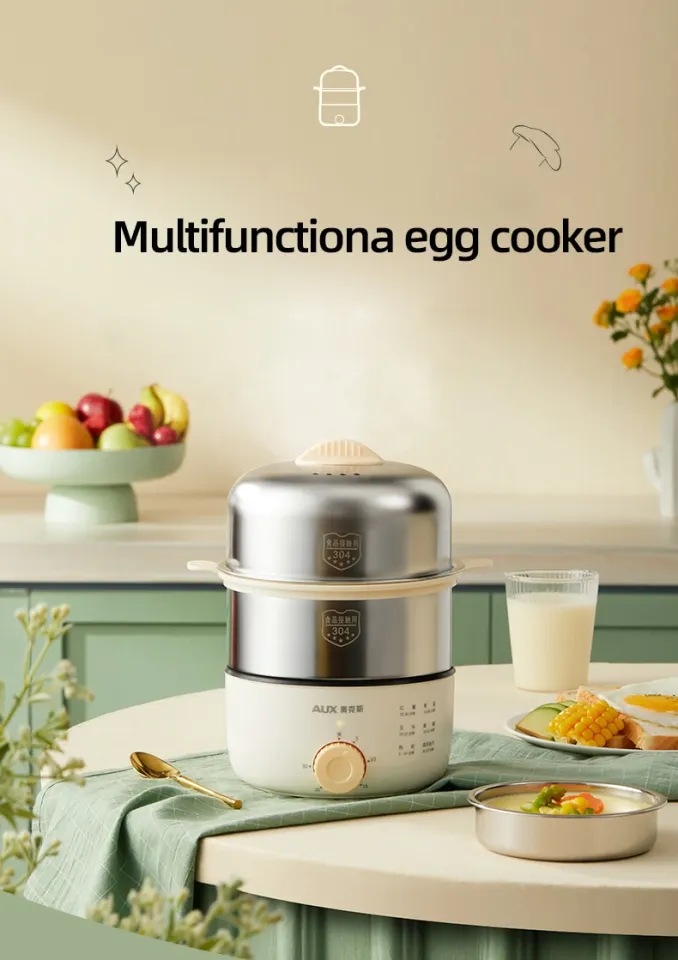 350W Electric Egg Cooker Timed Egg Boiler Breakfast Machine Automatic  Steamer Egg Custard Steaming Cooker Food Warmer 220V