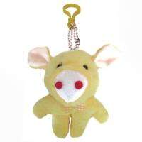 ซาฟารี ตุ๊กตาผ้า ไส้ใยสังเคราะห์ พวงกุญแจ หมู (เหลือง) Beautiful Fabric with Synthetic Fiber Handmade Pig (Yellow) Rag Doll Keychain