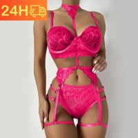 ZZOOI Womens Lingerie Set Sexy Lace Mesh Hollow Out Open Push Up Bra and Panty Two-piece Suit  underwear сексуальное белье 2023