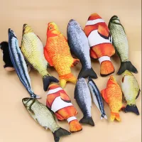 Creative Cat Toy Plush 3D Fish Shape Cat Scratch Board Interactive Gifts Fish Catnip Toys for Cat Chew Fish Toy Pet Accessories Toys