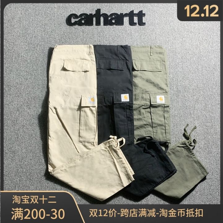 carhartt-กางเกงลมทหารขนส่งสินค้ากางเกงชายกระเป๋าพักผ่อนมากขึ้นคนรักทรงกระบอกตรงหลวม