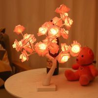 ▽﹍ LED Table Lamp Rose Flower Tree Night Lights Valentine s Day Decoration Gift Room Rose Flower Lighting Home Decoration Light