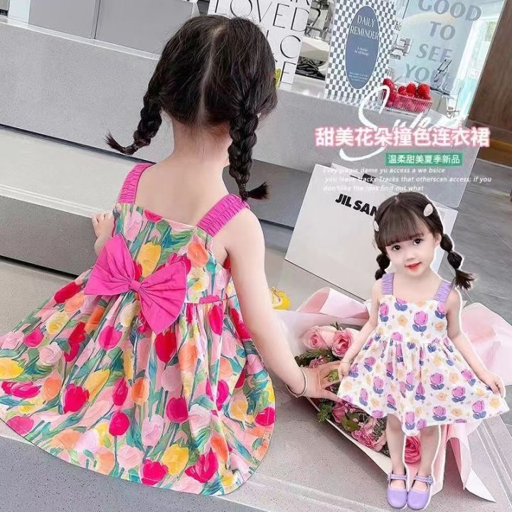 Girls' Dress New Summer Korean Version Idyllic Style Children's