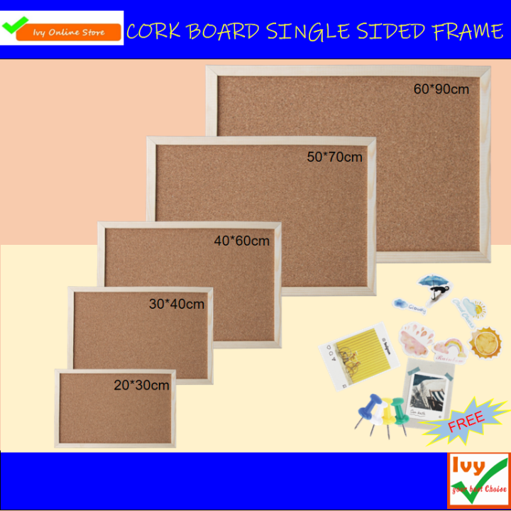 Cork board Wood Framed Cork Bulletin Board Memo Photo Wall Board (got ...