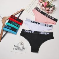 《Be love shop》3PCS Random Color Love Heart Underpants Women  39;s Sexy Letter Sports Panties Thongs Female Breathable Cotton Intimates Underwear