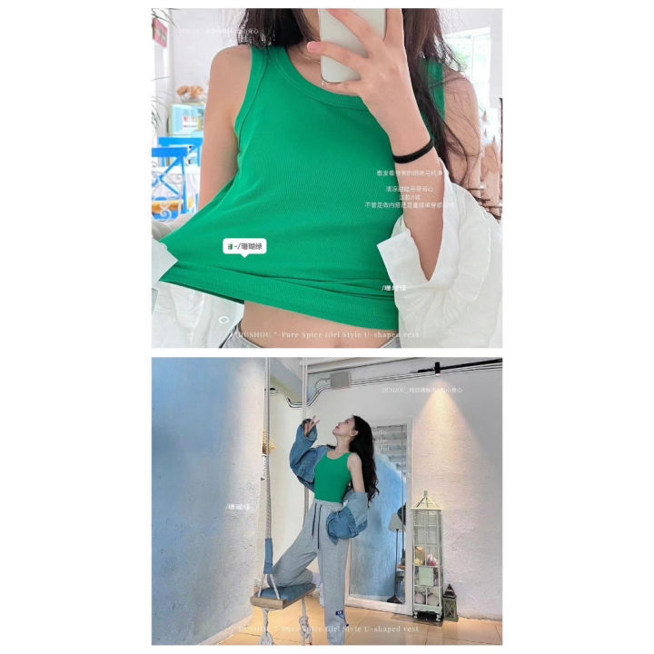 ร้านใหม่แนะนำ-แฟชั่นใหม่-สไตล์เกาหลี-เสื้อกล้ามผู้หญิง-เสื้อยืดเสื้อกั๊ก-ใส่สบายดูผอม-001-nbx