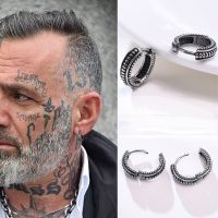 【YF】✳▤  Small Huggie Hoop EarringsViking Thick EarringsMens Hoops EarringStainless Men Round Jewelry