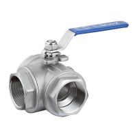 ❄▥ High quality stainless steel switch ball valve 1/2 quot; inch BSP female DN15 SS304 L type T flow 3 way water ball valve