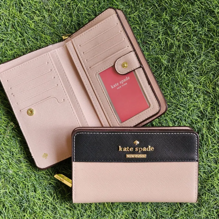 Original Kate Spade New York Medium Cameron Steet Wallet - Black/Pink |  Lazada PH