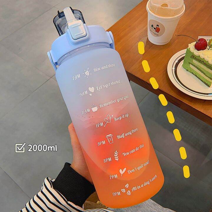 2l-large-capacity-water-bottle-straw-cup-high-temperature-plastic-water-cup-time-scale-frosted-outdoor-sports-student-couple-cup