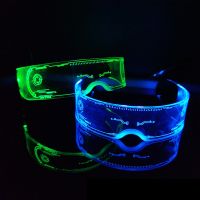 LED Light Up Luminous Glasses Electronic Visor Multicolor Luminous Glasses Prop for Cosplay Festival Bar Party Adult Gifts