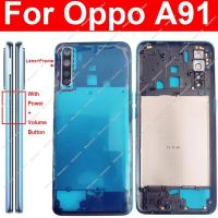 yivdje Middle Housing For OPPO A91 Middle Frame Bezel Cover with Side Button Camera Lens Frame Parts