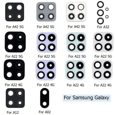 【✲High Quality✲】 nang20403736363 กระจกกล้องมองหลังเลนส์สำหรับซัมซุง Galaxy A42 A32 A12 A02 4G 5G กระเป๋าใส่กล้องพร้อมสติกเกอร์อะไหล่ซ่อม