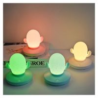 Night Light LED Cactus Silicone Plant Shape USB Rechargeable Indoor Decorative Ambient Light Cute Shape Desk Lamp Bar Lamp Night Lights