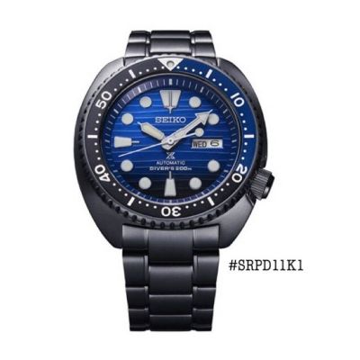 นาฬิกาข้อมือ ยี่ห้อ Seiko PROSPEX "Turtle" Save The Ocean Divers 200M Automatic Black IP Watch Blue Dial รุ่น SRPD11K1