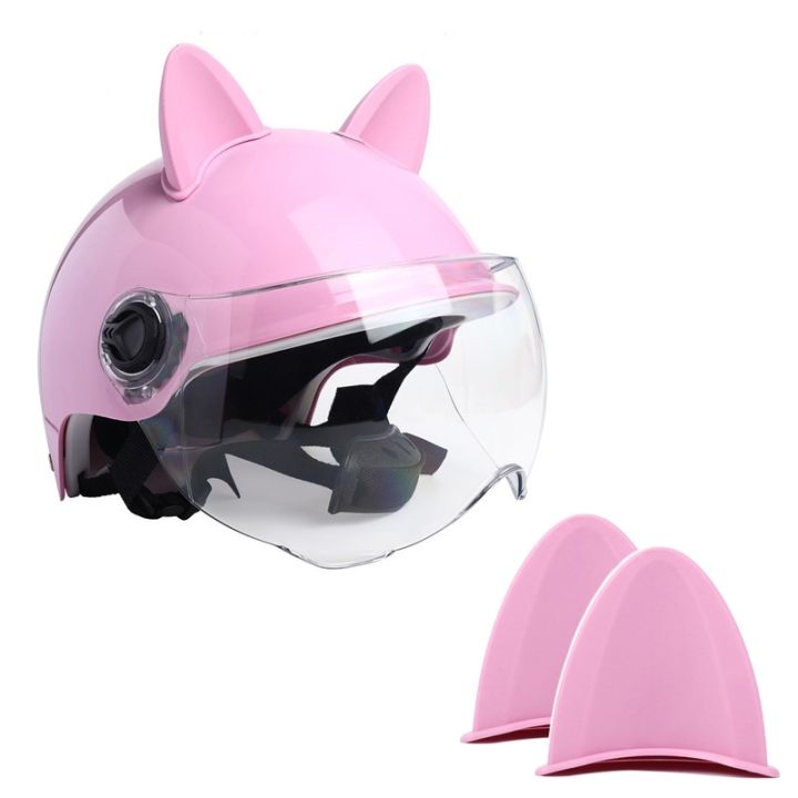 cute-cat-ears-helmet-decoration-motorcycle-electric-car-helmet-styling-stickers-double-sided-stickers-decor-helmet-accessories