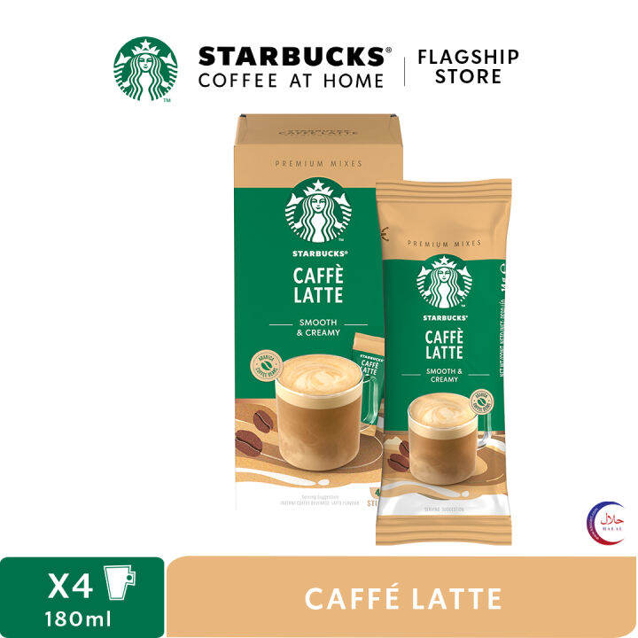 STARBUCKS® Caffè Latte Premium Mixes, 56g Box of 4 x 14g Sticks | Lazada