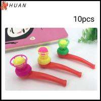 HUAN 10PCS พลาสติกทำจากพลาสติก สำหรับเด็กๆ ที่แขวนไว้ ลูกบอลเป่าลอย การฝึกสมดุล ของเล่นเป่าท่อ ลูกบอลก้านลมหายใจ