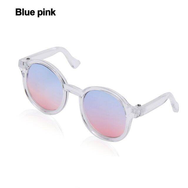 กระจกที่มีสีสันกรอบทรงกลมแว่นตาตุ๊กตาแว่นตาแมวแว่นตาสัตว์เลี้ยงสำหรับตุ๊กตา-blythe-ตุ๊กตาเสื้อผ้าอุปกรณ์เสริม