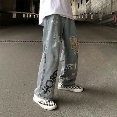 【CW】New MenS Jeans Neutral Wide Leg Denim Trousers Loose Straight Men Jeans Asthetic Man Jeans Pants For Boy Casual Baggy Hip Hop