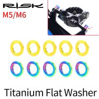 RISK  M5/M6 Washer Gasket Nut and Bolt Set Flat Ring Seal Assortment Kit With Screw Gasket GR5(TC4) Titanium Alloy 10pcs 1 Set Other Bike parts