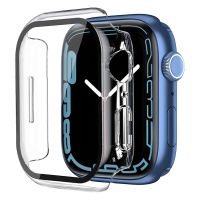 Tempered Glass+cover For Apple Watch Case 8 41mm 45mm 42mm 38mm PC bumper Screen Protector iwatch series 7 6 5 4 3 se 40mm 44mm Cases Cases