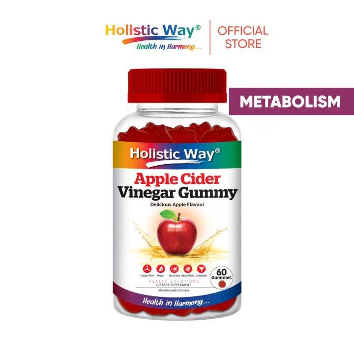 detox Holistic Way Apple Cider Vinegar Gummy (60 Gummies) Lazada